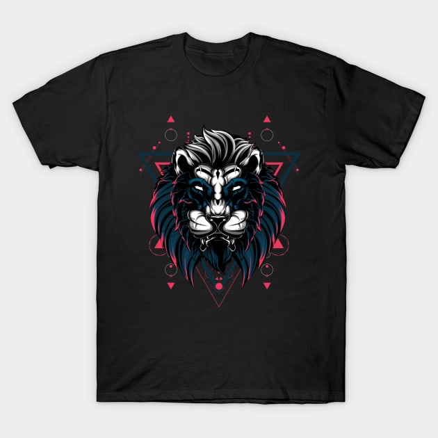 The Mythical Lion sacred geometry T-Shirt by secondsyndicate